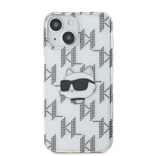 Kotelo Apple iPhone 15:lle, Karl Lagerfeld, IML Electroplated Choupette Head, Läpinäkyvä