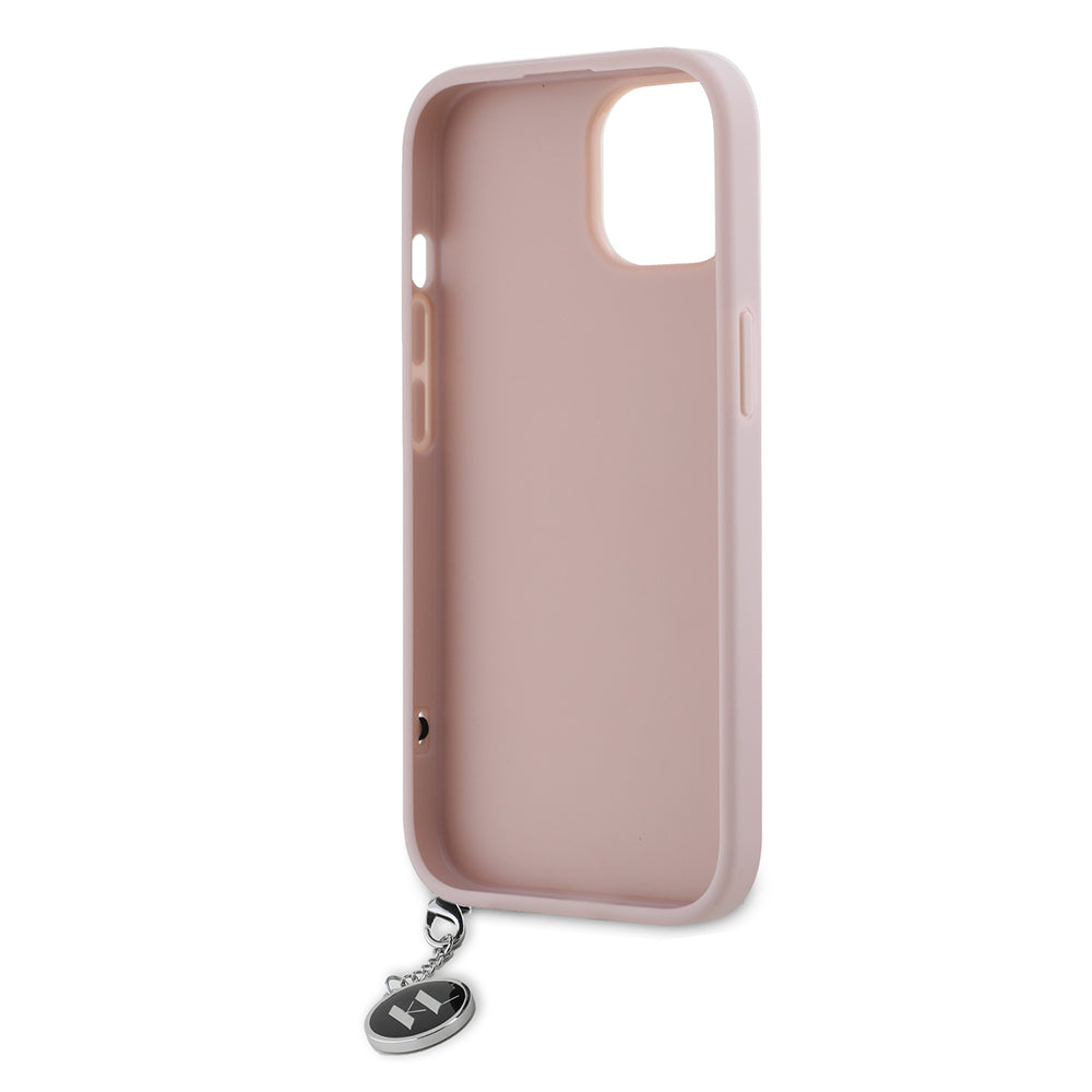 Suojakotelo Apple iPhone 15:lle, Karl Lagerfeld, Saffiano Rhinestones & Charm, Pinkki