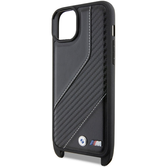 Kuori Apple iPhone 15 Plus:lle, BMW, M Edition Carbon Stripe & Strap, Musta