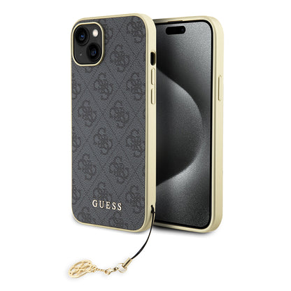 Suojakotelo Apple iPhone 15 Plus, Guess, 4G Charm, Harmaa