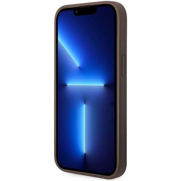 Suojakotelo Apple iPhone 15 Plus, Guess, 4G Metal Gold Logo, Ruskea