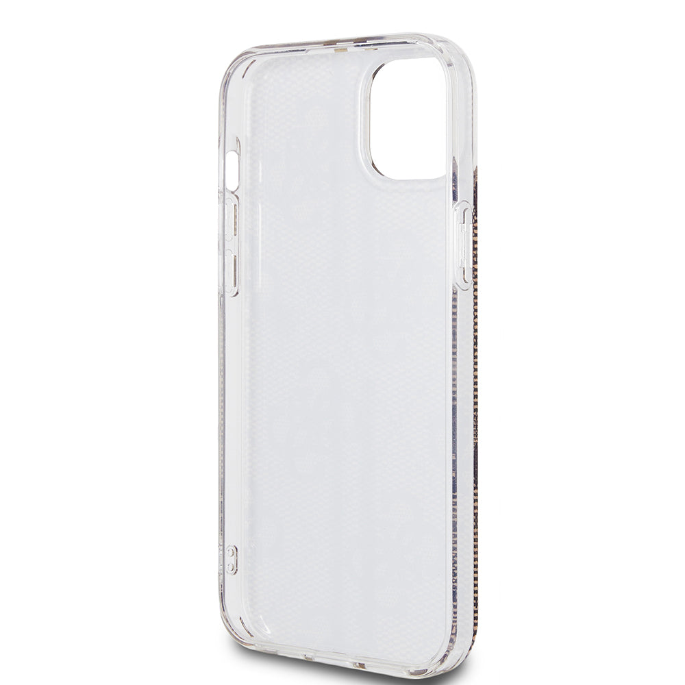 Kotelo Apple iPhone 15 Plus -puhelimelle, Guess, IML 4G Gold Stripe, Ruskea