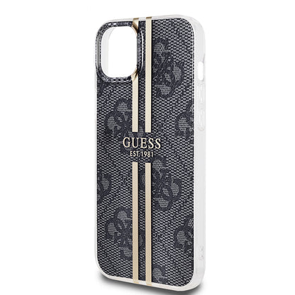 Suojakotelo Apple iPhone 15 Plus, Guess, IML 4G Gold Stripe, Musta