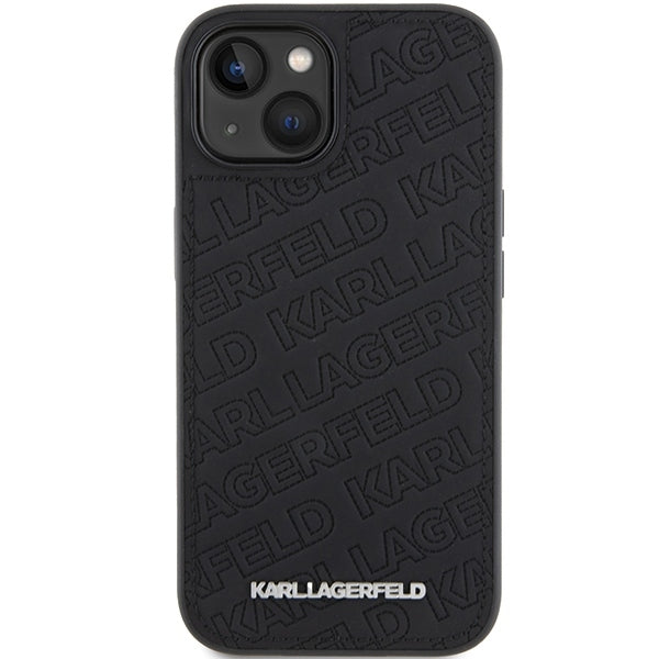 Kotelo Apple iPhone 15 Plus:lle, Karl Lagerfeld, Diagonal Quilted K -kuviolla, Musta