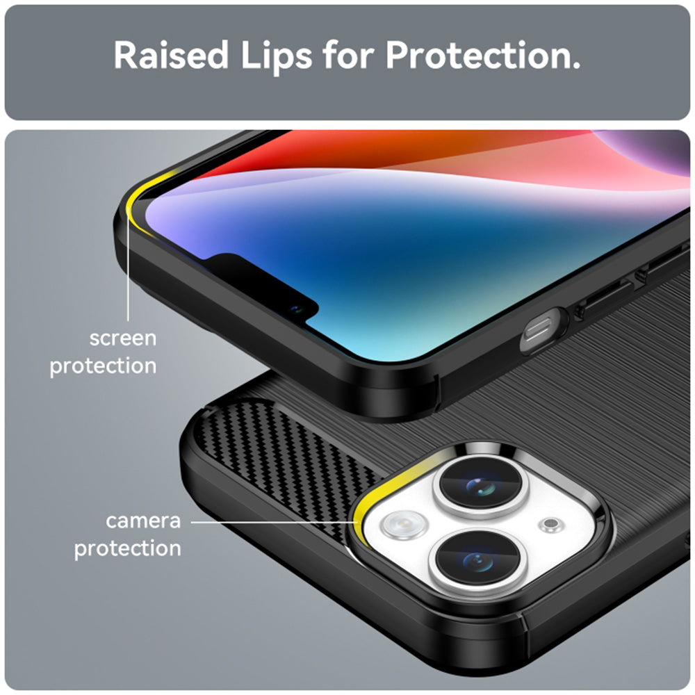 Kuori Apple iPhone 15 Plus:lle, Techsuit, Hiili, Musta