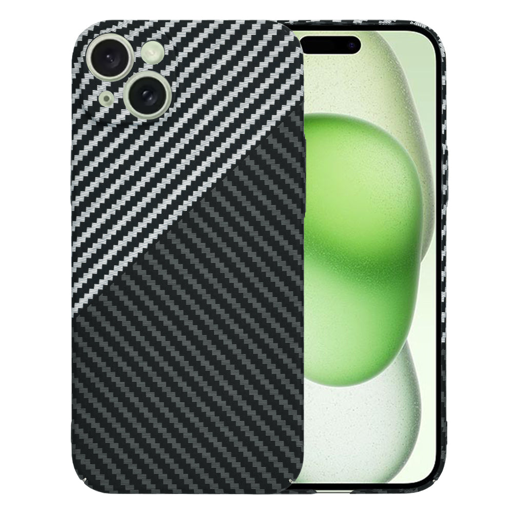 Kuori Apple iPhone 15 Plus:lle, Techsuit, Carbonite FiberShell, Musta Harmaa