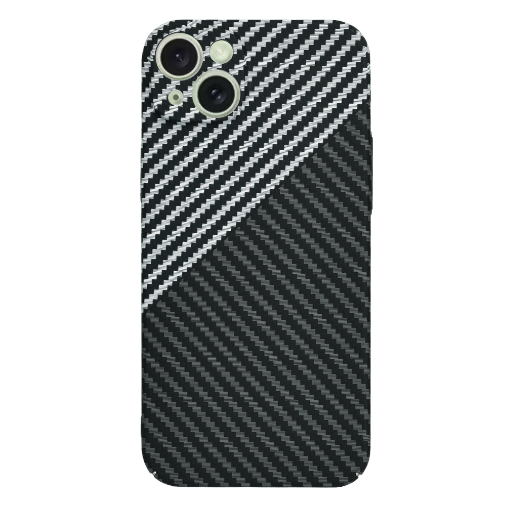 Kuori Apple iPhone 15 Plus:lle, Techsuit, Carbonite FiberShell, Musta Harmaa