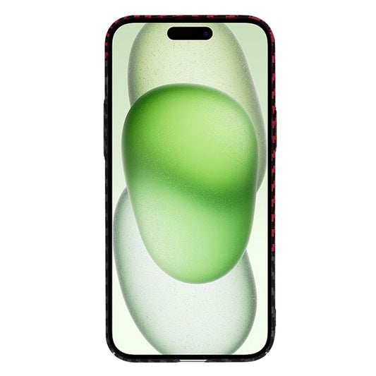 Kuori Apple iPhone 15 Plus:lle, Techsuit, Carbonite FiberShell, Musta Punainen