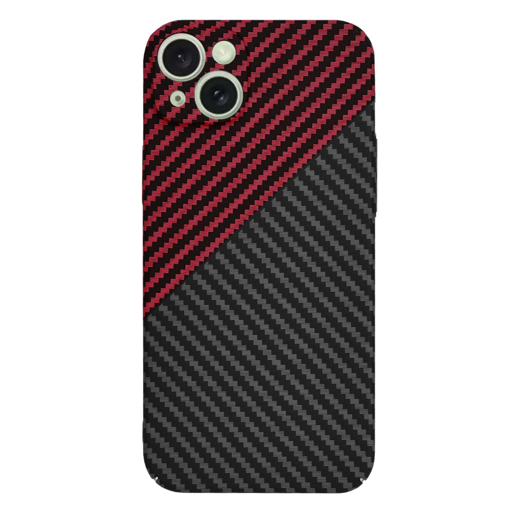 Kuori Apple iPhone 15 Plus:lle, Techsuit, Carbonite FiberShell, Musta Punainen