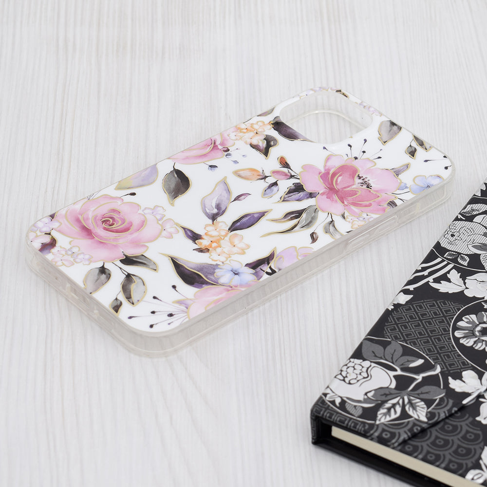 Kuori Apple iPhone 15 Plus:lle, Techsuit, Marble, Valkoinen