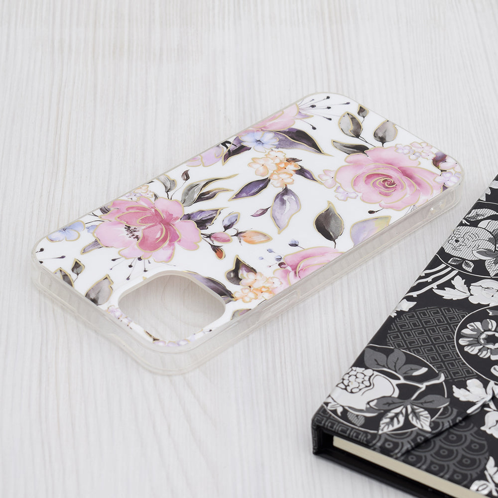 Kuori Apple iPhone 15 Plus:lle, Techsuit, Marble, Valkoinen
