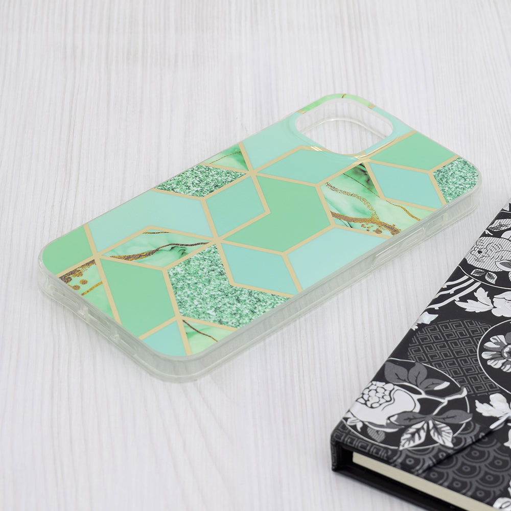 Kuori Apple iPhone 15 Plus:lle, Techsuit, Marble, Vihreä
