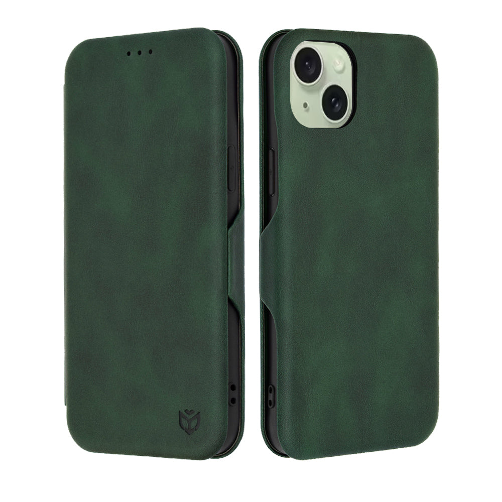 Kuori Apple iPhone 15 Plus:lle, Techsuit, Safe Wallet Plus, Vihreä