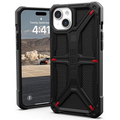 Kuori Apple iPhone 15 Plus -puhelimelle, Urban Armor Gear, Monarch Kevlar, Musta