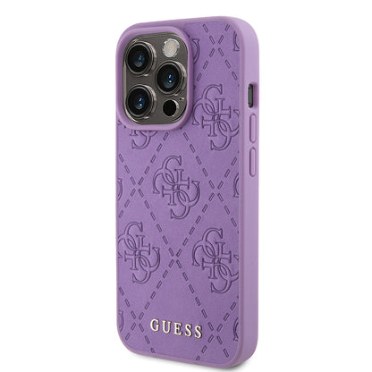 Suojakotelo Apple iPhone 15 Prolle, Guess, 4G Stamped, Vaaleanvioletti