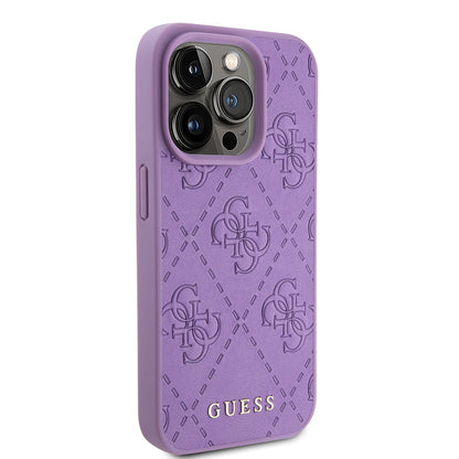 Suojakotelo Apple iPhone 15 Prolle, Guess, 4G Stamped, Vaaleanvioletti