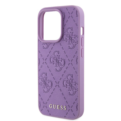 Suojakotelo Apple iPhone 15 Prolle, Guess, 4G Stamped, Vaaleanvioletti