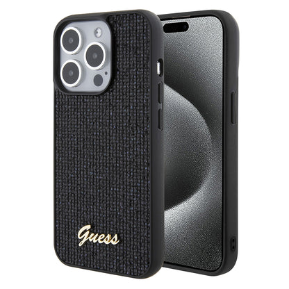 Kotelo Apple iPhone 15 Prolle, Guess, PU Square Mirror Script Logo, Musta GUHCP15LPMSDGSK