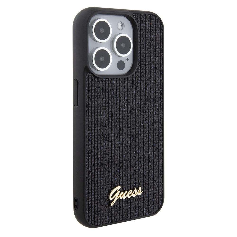 Kotelo Apple iPhone 15 Prolle, Guess, PU Square Mirror Script Logo, Musta GUHCP15LPMSDGSK