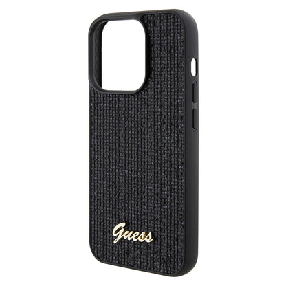 Kotelo Apple iPhone 15 Prolle, Guess, PU Square Mirror Script Logo, Musta GUHCP15LPMSDGSK