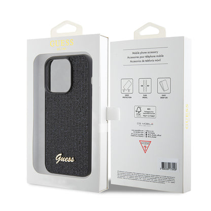 Kotelo Apple iPhone 15 Prolle, Guess, PU Square Mirror Script Logo, Musta GUHCP15LPMSDGSK