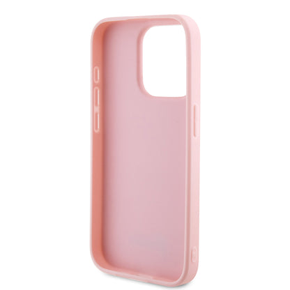 Kotelo Apple iPhone 15 Prolle, Guess, Saffiano Iridescent Script, Pinkki