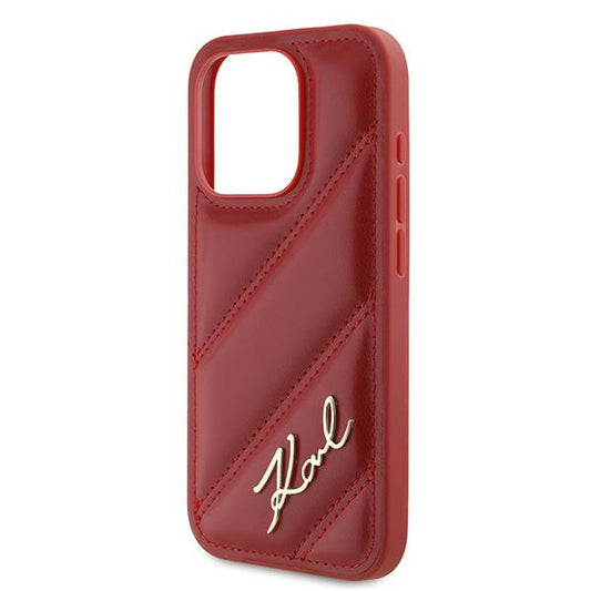 Kotelo Apple iPhone 15 Prolle, Karl Lagerfeld, Diagonal Quilted Script, Rosie