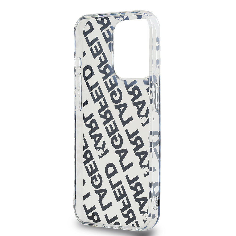 Kotelo Apple iPhone 15 Prolle, Karl Lagerfeld, IML Electroplated Repeated Logo, Kultainen