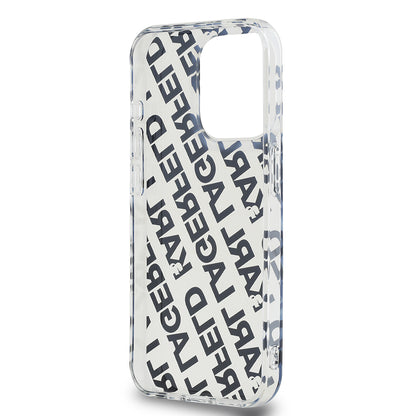 Kotelo Apple iPhone 15 Prolle, Karl Lagerfeld, IML Electroplated Repeated Logo, Kultainen