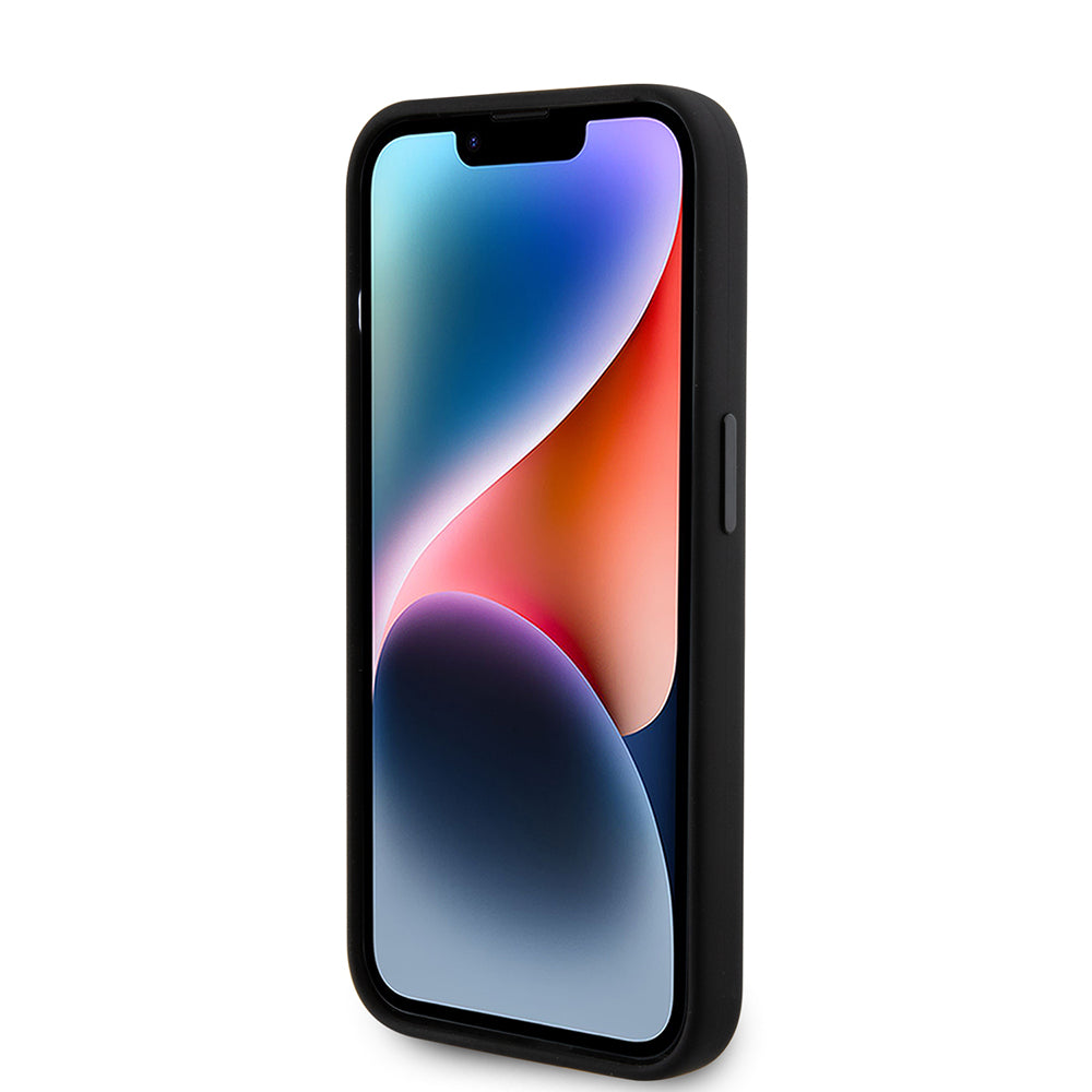 Kotelo Apple iPhone 15 Prolle, Karl Lagerfeld, Silicone Metal Ikonik, Musta