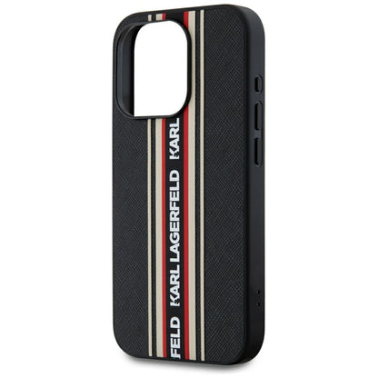 Suojakotelo Apple iPhone 15 Prolle, Karl Lagerfeld, Saffiano Athleisure Stripes with Strap, Rosie