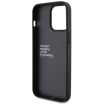 Suojakotelo Apple iPhone 15 Pro Maxille, BMW, Stamp Tricolor, Musta