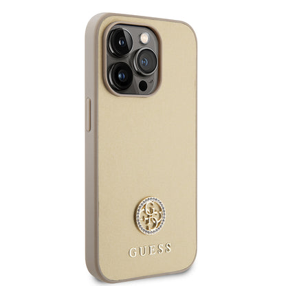 Kotelo Apple iPhone 15 Pro Maxille, Guess, 4G Strass Metal Logo, Kultainen