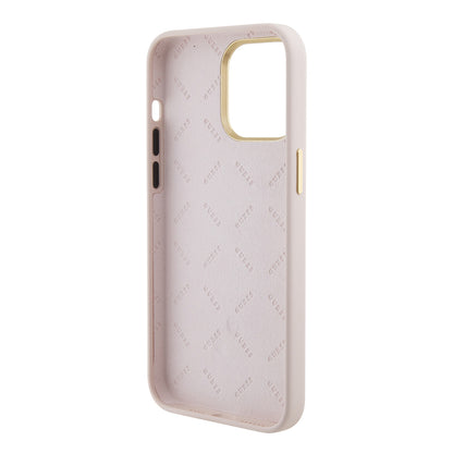 Kotelo Apple iPhone 15 Pro Maxille, Guess, 4G Strass Metal Logo, Pinkki