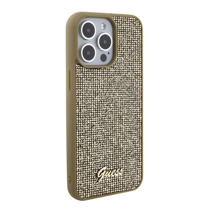 Kotelo Apple iPhone 15 Pro Maxille, Guess, Disco Metal Script, Kultainen