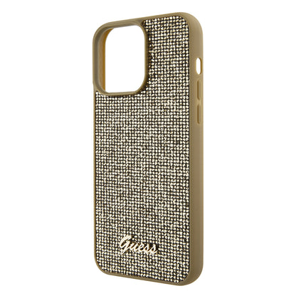 Kotelo Apple iPhone 15 Pro Maxille, Guess, Disco Metal Script, Kultainen