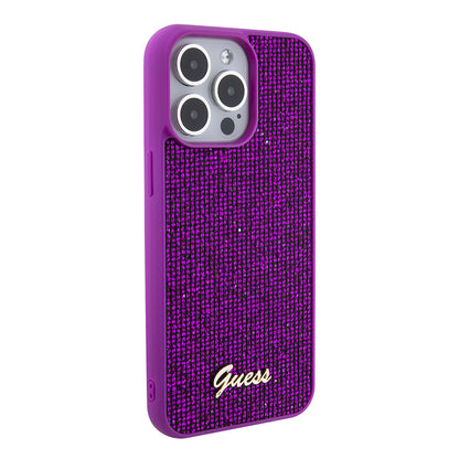 Kotelo Apple iPhone 15 Pro Maxille, Guess, Disco Metal Script, Fuksia