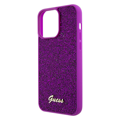 Kotelo Apple iPhone 15 Pro Maxille, Guess, Disco Metal Script, Fuksia