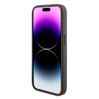 Kotelo Apple iPhone 15 Pro Maxille, Guess, Grip Stand 4G Triangle Strass, Ruskea