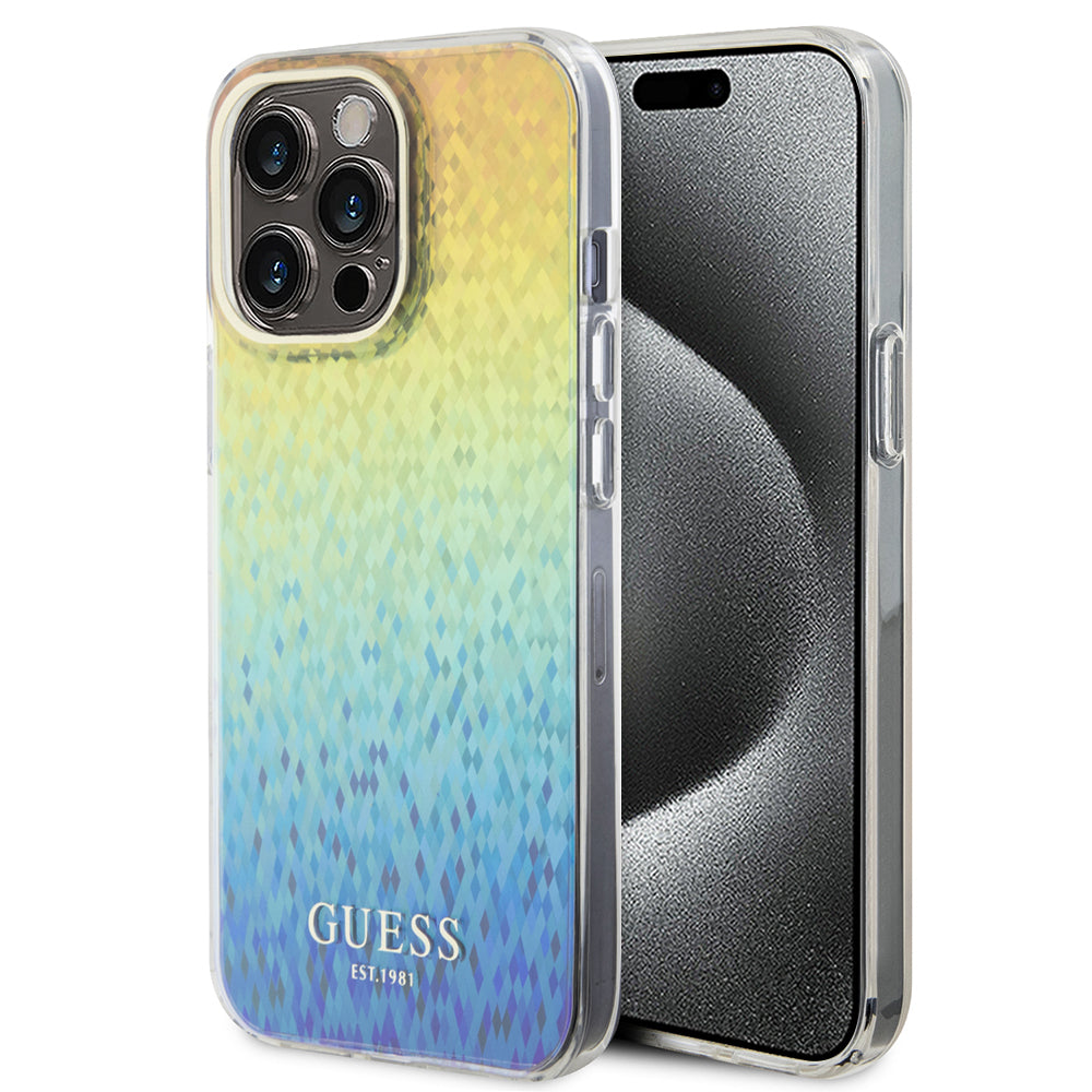 Suojakotelo Apple iPhone 15 Pro Maxille, Guess, IML Faceted Mirror Disco Iridescent, Monivärinen