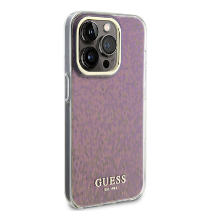 Kotelo Apple iPhone 15 Pro Maxille, Guess, IML Faceted Mirror Disco Iridescent, Pinkki