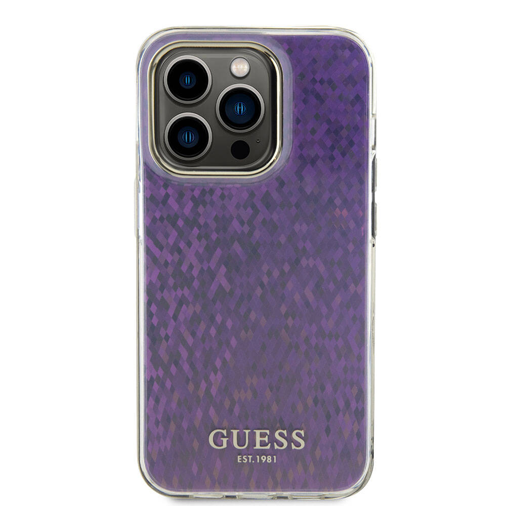 Kotelo Apple iPhone 15 Pro Maxille, Guess, IML Faceted Mirror Disco Iridescent, Pinkki