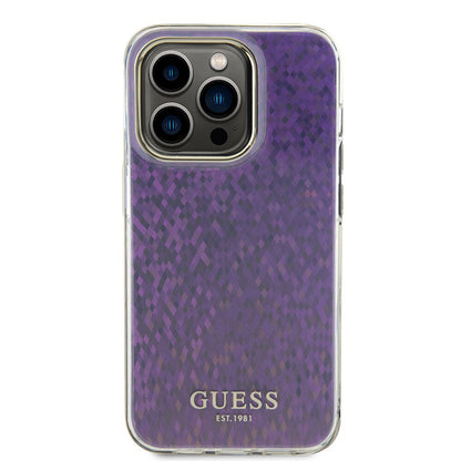 Kotelo Apple iPhone 15 Pro Maxille, Guess, IML Faceted Mirror Disco Iridescent, Pinkki