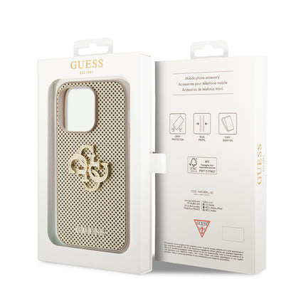 Kotelo Apple iPhone 15 Pro Maxille, Guess, Perforated 4G, Kultainen