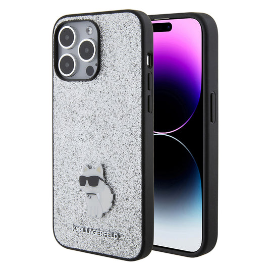 Kotelo Apple iPhone 15 Pro Max:lle, Karl Lagerfeld, Glitter Fixed Choupette Logo, Hopea
