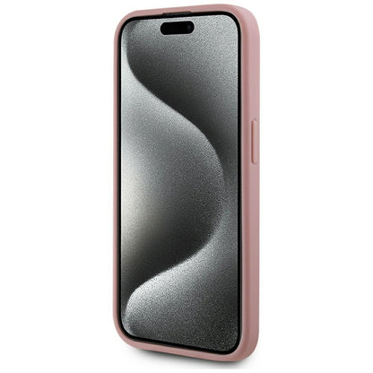 Kotelo Apple iPhone 15 Pro Maxille, Karl Lagerfeld, Metal Signature, Vaaleanpunainen