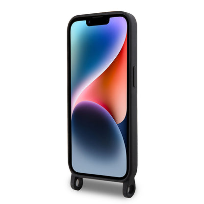 Kotelo Apple iPhone 15 Pro Max:lle, Karl Lagerfeld, Silicone Crossbody Ikonik Karl, Musta