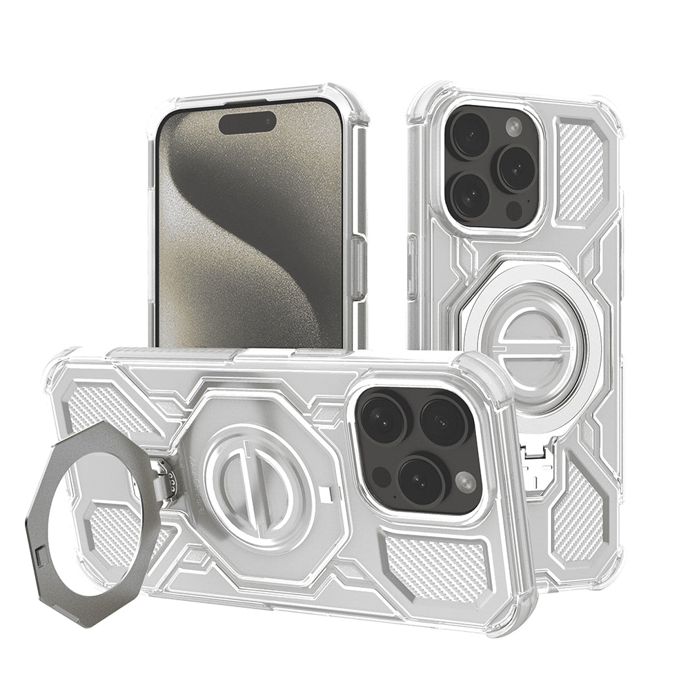 Kuori Apple iPhone 15 Pro Maxille, Techsuit, Carbon Shield Pro, Valkoinen