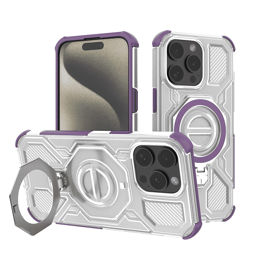 Kuori Apple iPhone 15 Pro Maxille, Techsuit, Carbon Shield Pro, Violetti