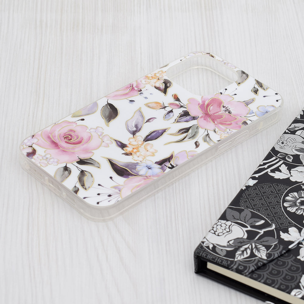 Kuori Apple iPhone 15 Pro Maxille, Techsuit, Marble, Valkoinen